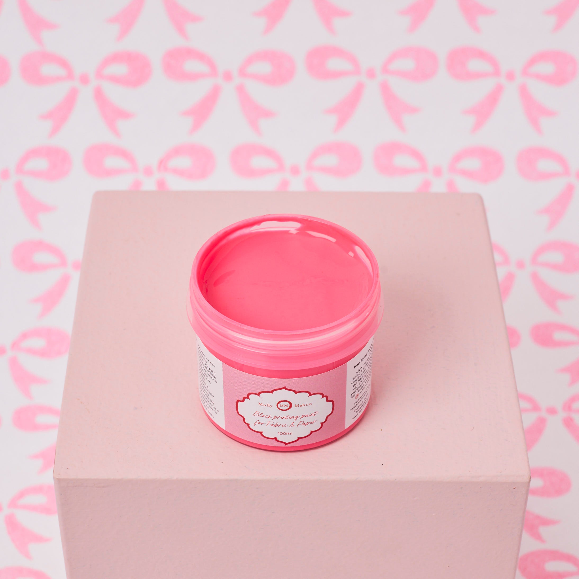 Block Printing Paint Hot Pink - Non-Toxic Fabric & Paper Ink for DIY Crafts, Scrapbooking & Textile Art