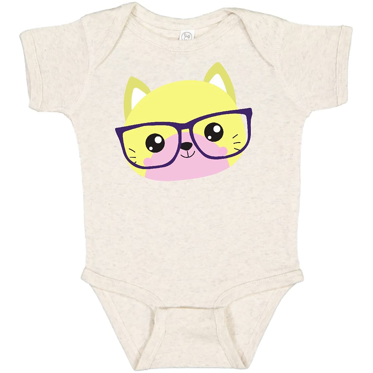 Inktastic Hipster Cat with Glasses - Adorable Kitten Print Baby Bodysuit for Boys & Girls - Perfect for Playdates, Photo Shoots & Casual Outings