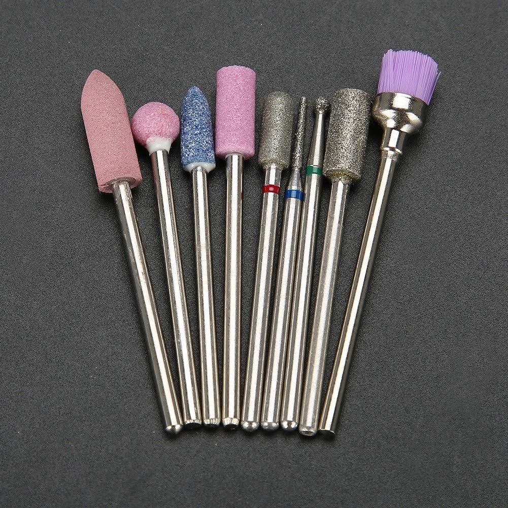 Professional 9Pcs Electric Nail Drill Bits Set - Manicure & Pedicure Kit with Grinding Heads for Nail Polishing & Filing - Perfect for Home Salon, Nail Art, and Professional Nail Care