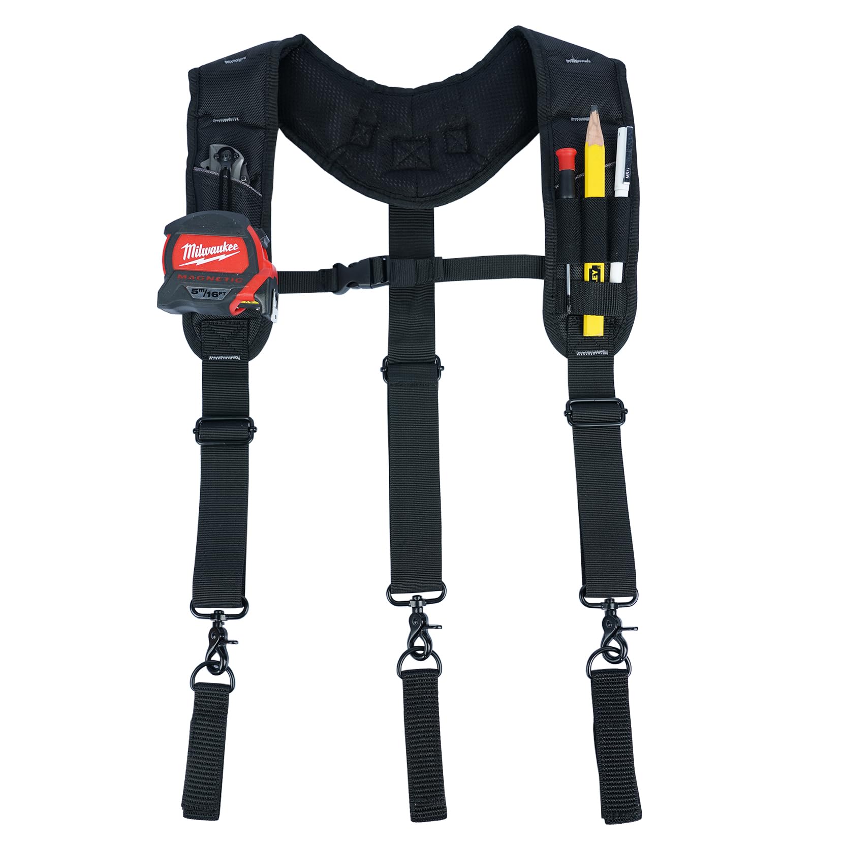 KUNN Heavy Duty 3-Point Padded Tool Belt Suspenders for Men - Adjustable Construction Work Suspender with Tool Belt Loops & Comfortable Shoulder Pads - Perfect for Carpenters, Electricians & DIY Home Improvement Projects