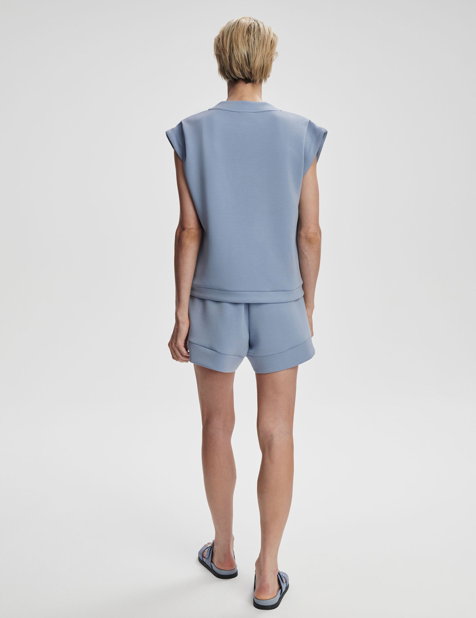 Otis Sleeveless Sweatshirt for Women - Lightweight Rain Blue Pullover for Gym, Yoga & Casual Wear