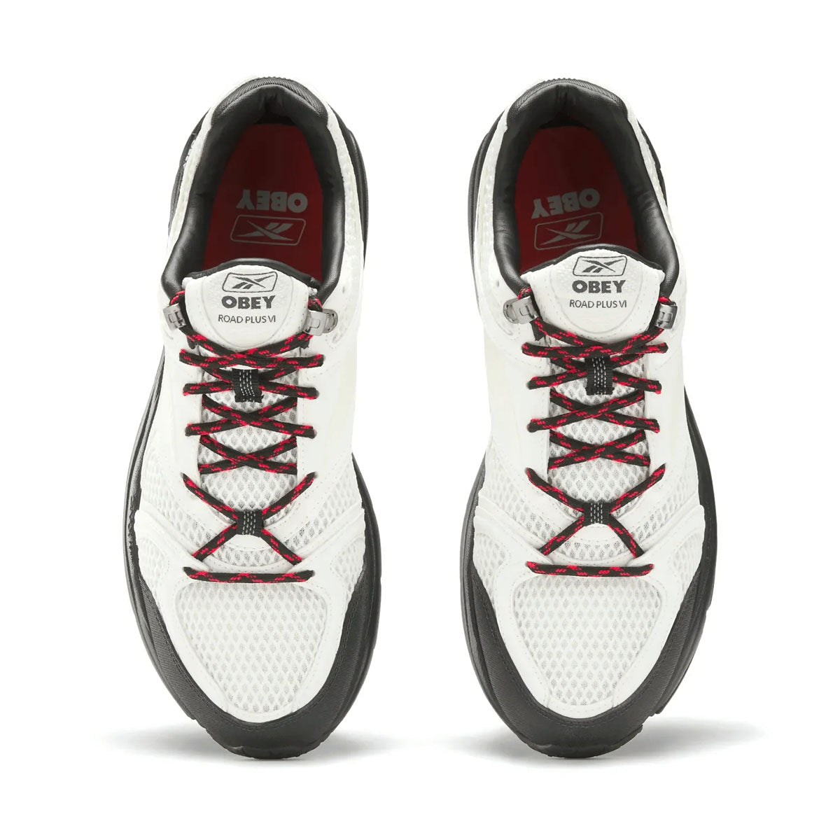 OBEY Premier Road Plus VI Sneakers - Chalk Black Red Colorway | Stylish & Comfortable Men's Running Shoes for Gym, Workout & Casual Wear