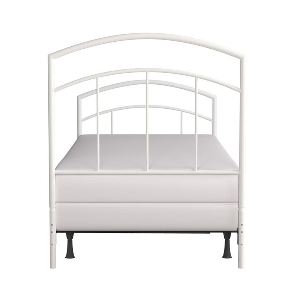 Rosebery Kids Modern Metal Twin Bed Frame - White Textured Finish | Sturdy & Safe for Children's Bedroom, Guest Room or Dormitory