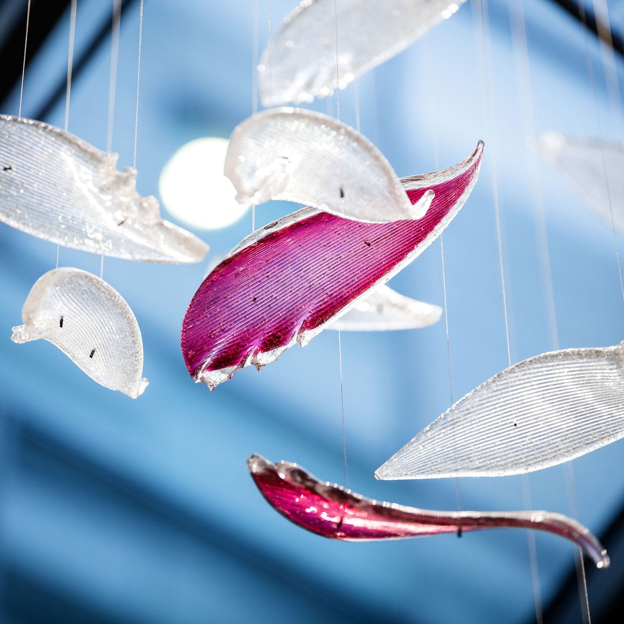 Elegant Flying Glass Feather Chandelier - Modern Crystal Ceiling Light Fixture for Dining Room, Bedroom, Living Room Decor