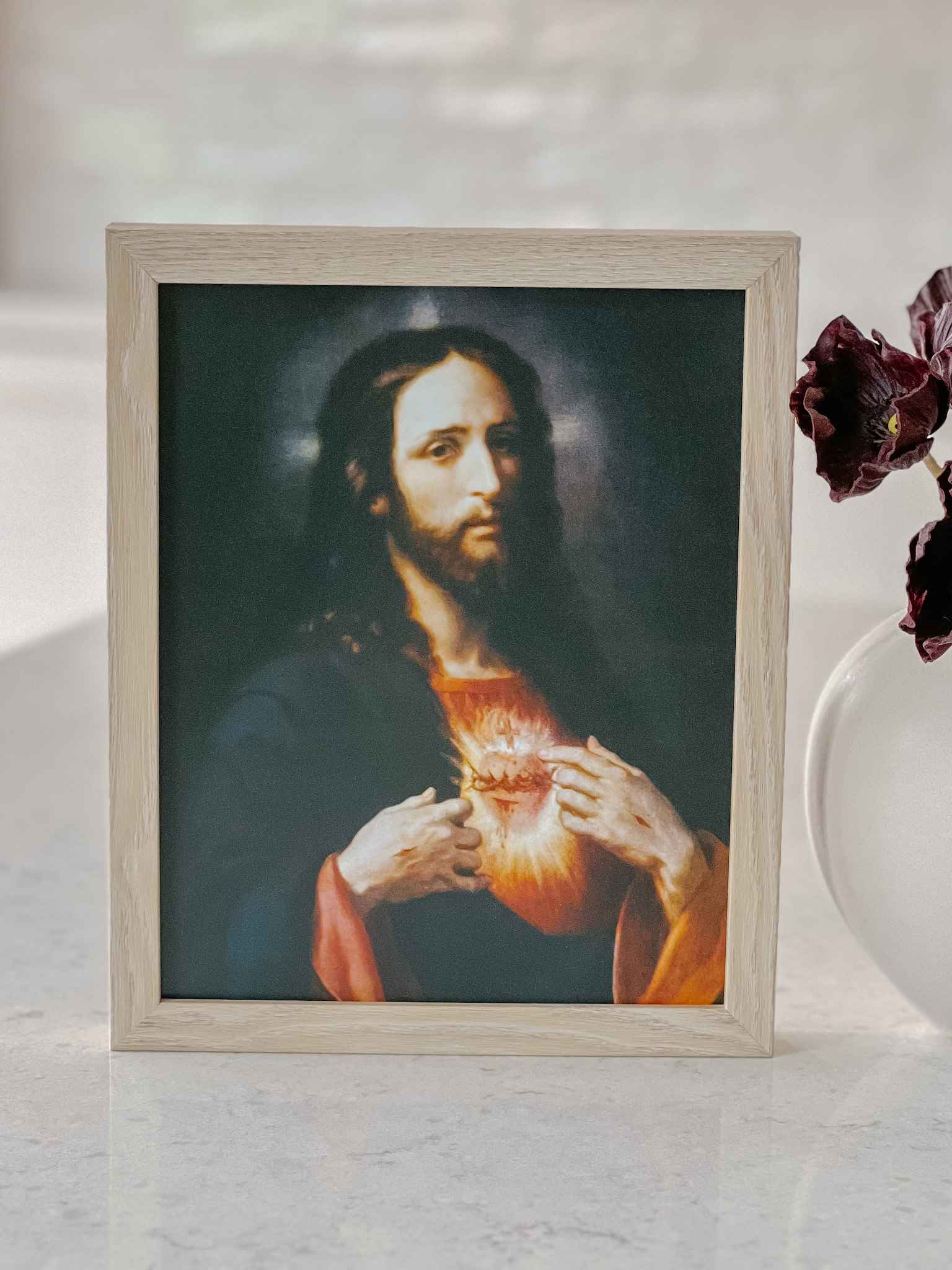 Sacred Heart Print - Religious Wall Art Decor for Home, Church & Office - Perfect for Prayer Rooms & Spiritual Spaces