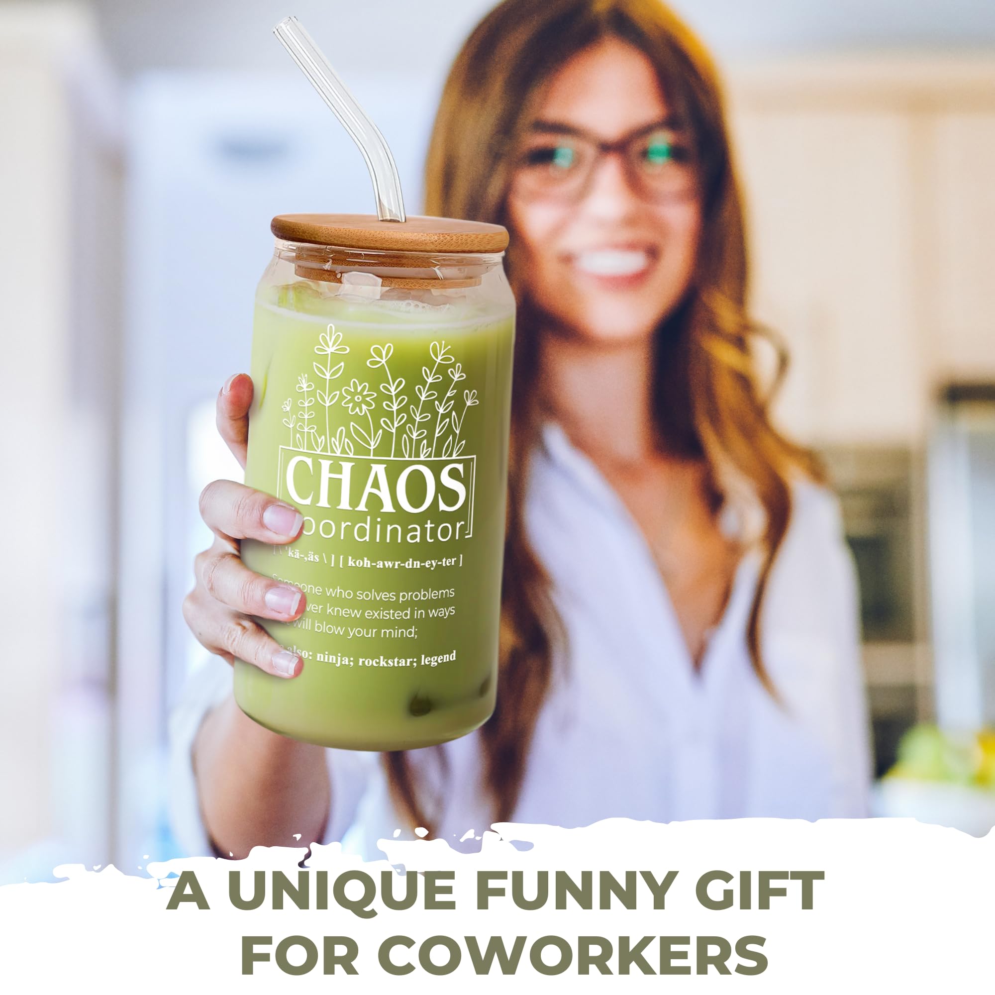 Chaos Coordinator Gifts for Women - 16oz Insulated Tumbler Cup for Coworkers, Boss, Teacher, Nurse & Mom - Perfect Thank You, Birthday & Valentine's Day Present - Great for Office Use, Coffee Drinking & Daily Hydration