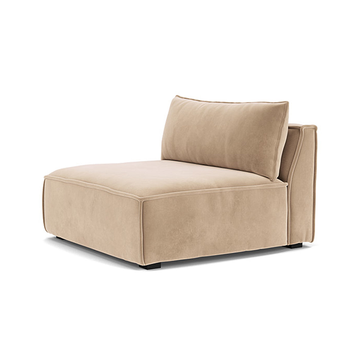 Daphne Velvet 1 Seater Modular Sofa (Armless) - Modern Living Room Furniture for Small Spaces & Apartments