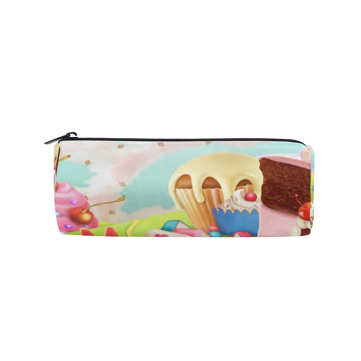 Sweet Rainbow Candy Chocolate Pen Pencil Holder - Cute Cosmetic Makeup Bag Pouch for School, Office & Travel - U Life Dessert-Themed Stationery Organizer