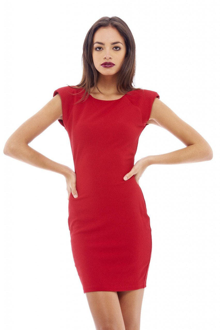 AX Paris Women's Waffle Knit Bodycon Dress with Shoulder Cutouts | Slim Fit Stretchy Mini Dress for Night Out, Party & Date Night