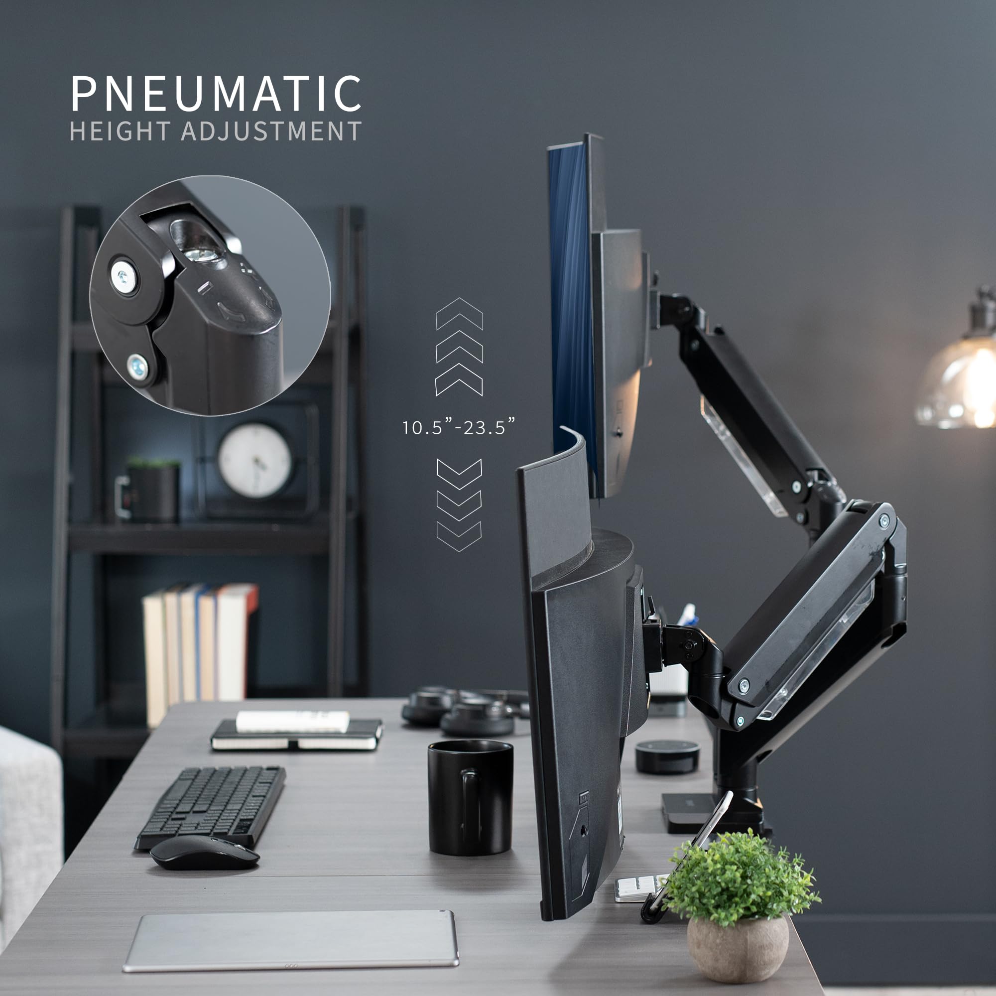 Premium Aluminum Heavy Duty Dual Monitor Stand for 2 Ultrawide Screens up to 38