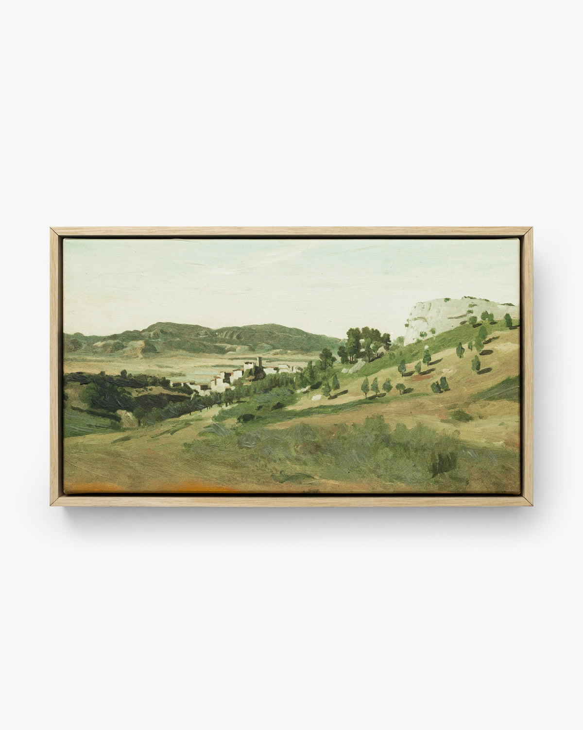 Scenic Town View Wall Art - Hand-Painted Landscape Canvas Print for Home & Office Decor | Perfect for Living Room, Bedroom & Office Spaces