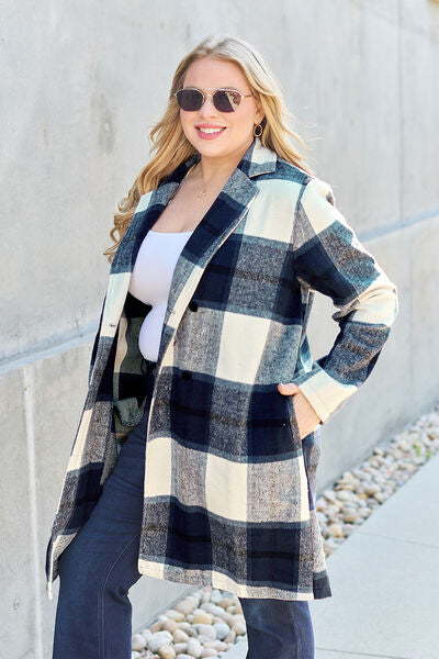 Stylish Plaid Button-Up Lapel Collar Coat for Men & Women | Trendy Fall Winter Jacket | Perfect for Office, Dating & Outdoor Activities