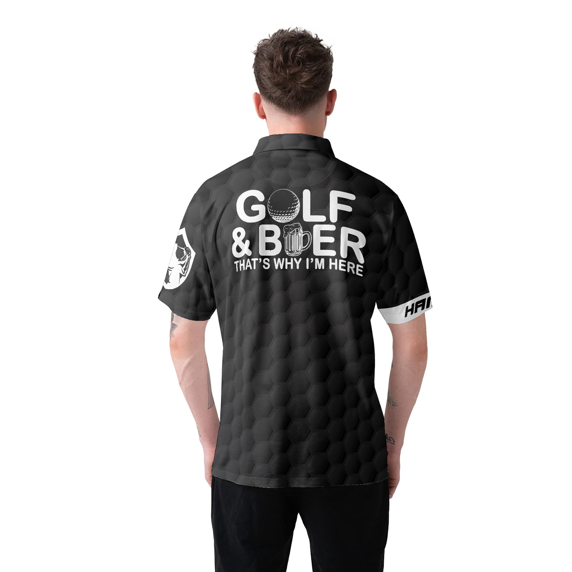 Custom Golf Polo Shirts for Men with Club & Flag Design - Breathable Short Sleeve Performance Shirt for Golfing & Casual Wear | HYPERFAVOR