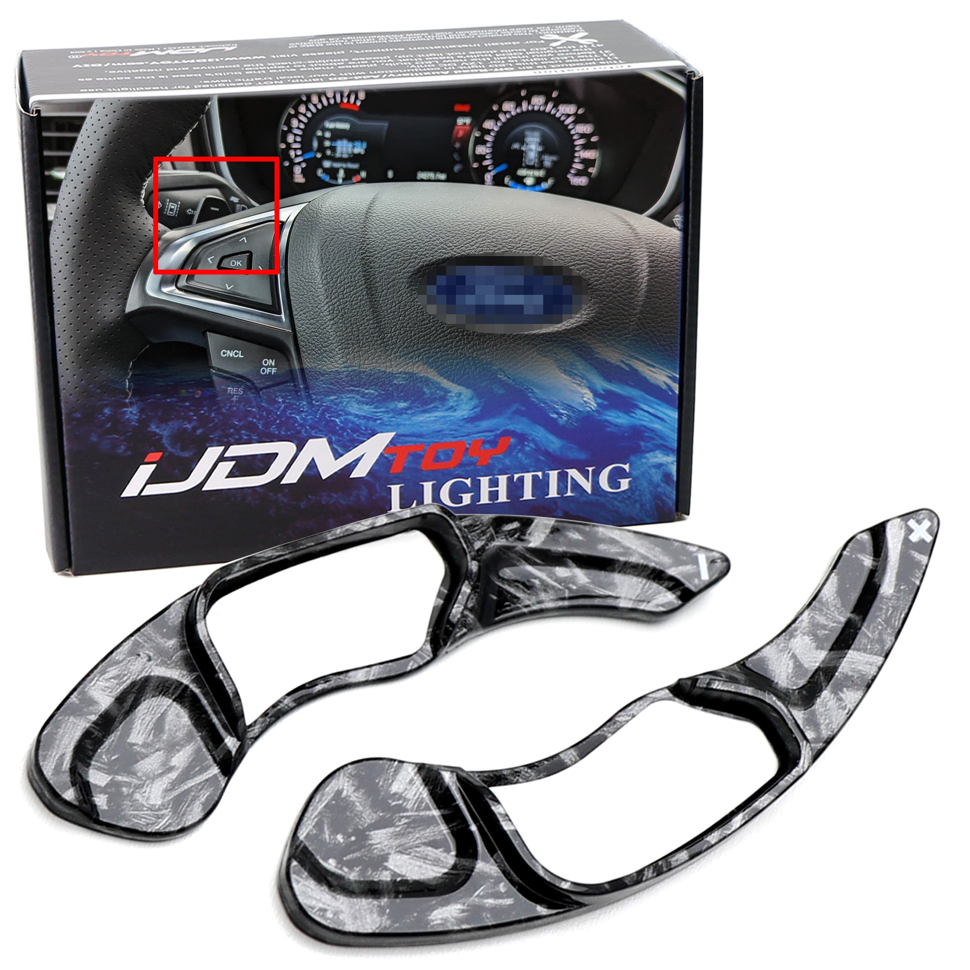 Premium Forged Carbon Fiber Steering Wheel Paddle Shifters for Ford Fusion, Edge & MKX - High-Performance Racing Upgrade for Enhanced Driving Experience