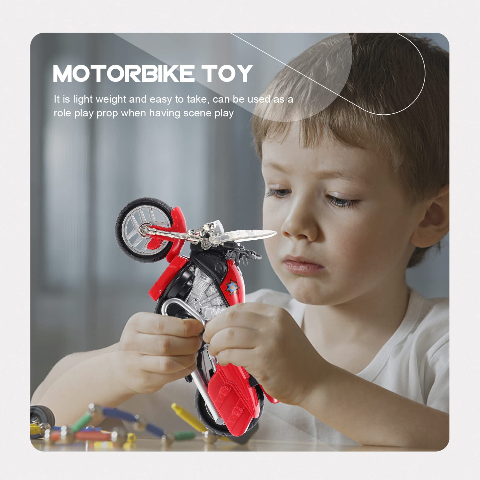 iBasenice Pull-Back Motorcycle Toy - Realistic Police Motorbike Model, Mini Simulation Bike Toy for Kids, Fun Pull-Back Car Toys for Boys & Girls | Perfect for Pretend Play, Birthday Gifts & Collectibles