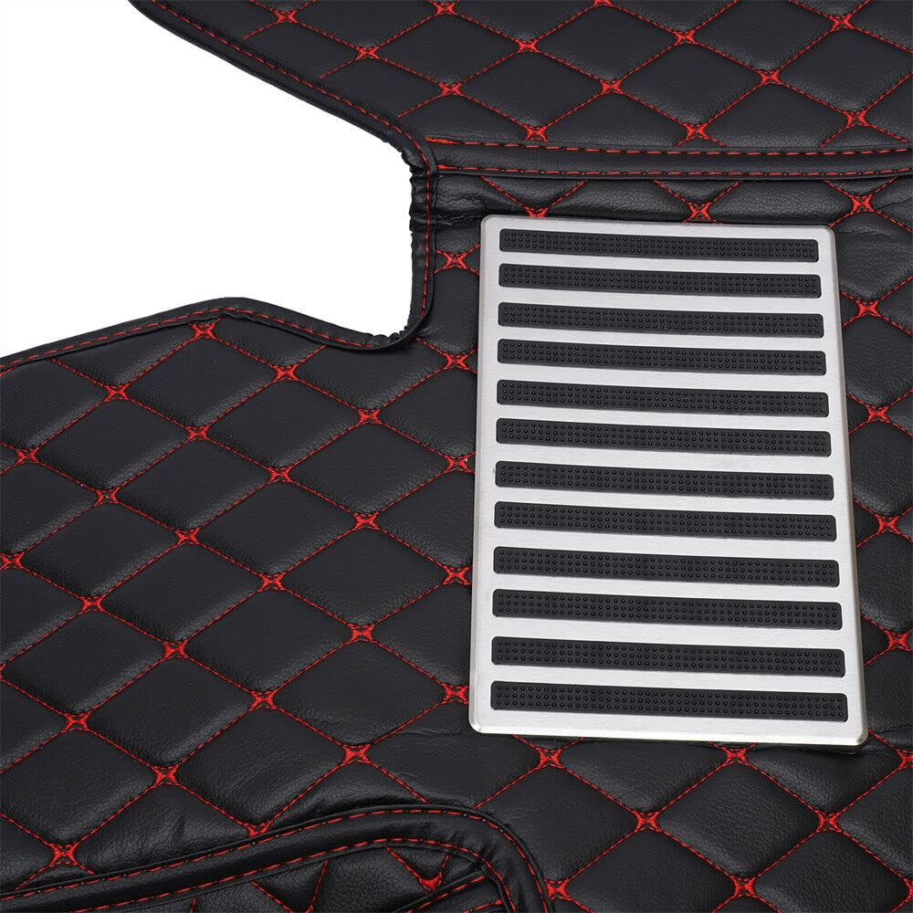 Premium Leather Car Floor Mats for Dodge Charger 2011-2019 - Waterproof & All-Season (4-Door, Black+Red) - Perfect for Daily Commute & Road Trips
