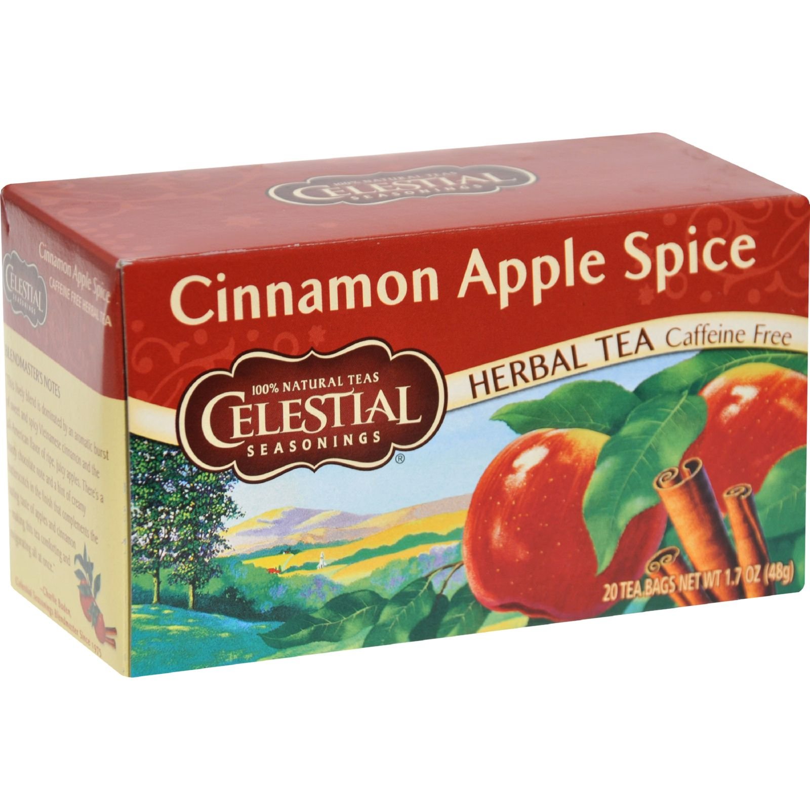 Celestial Seasonings Cinnamon Apple Spice Herbal Tea Bags - 20 Count | Caffeine-Free Hot Drink for Relaxation & Winter Warmth | Perfect for Cozy Evenings & Holiday Gatherings