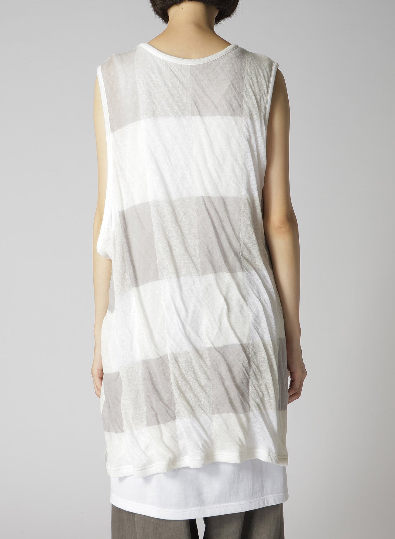 C/LI Block Check JQ Double Front Drape Running T-Shirt - Stylish & Comfortable for Workouts, Jogging, and Casual Wear