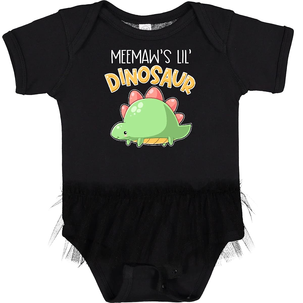 Inktastic Meemaw's Lil' Dinosaur Cute Stegosaurus Infant Tutu Bodysuit - Adorable Baby Dinosaur Outfit for Girls & Boys - Perfect for Birthday, Photo Shoots & Playtime