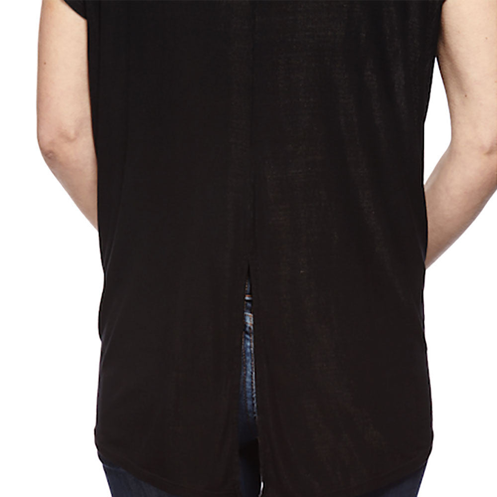 hYOUman Gem Slit Back T-Shirt - Women's Fashion Trendy Casual Tee for Everyday Wear & Night Out