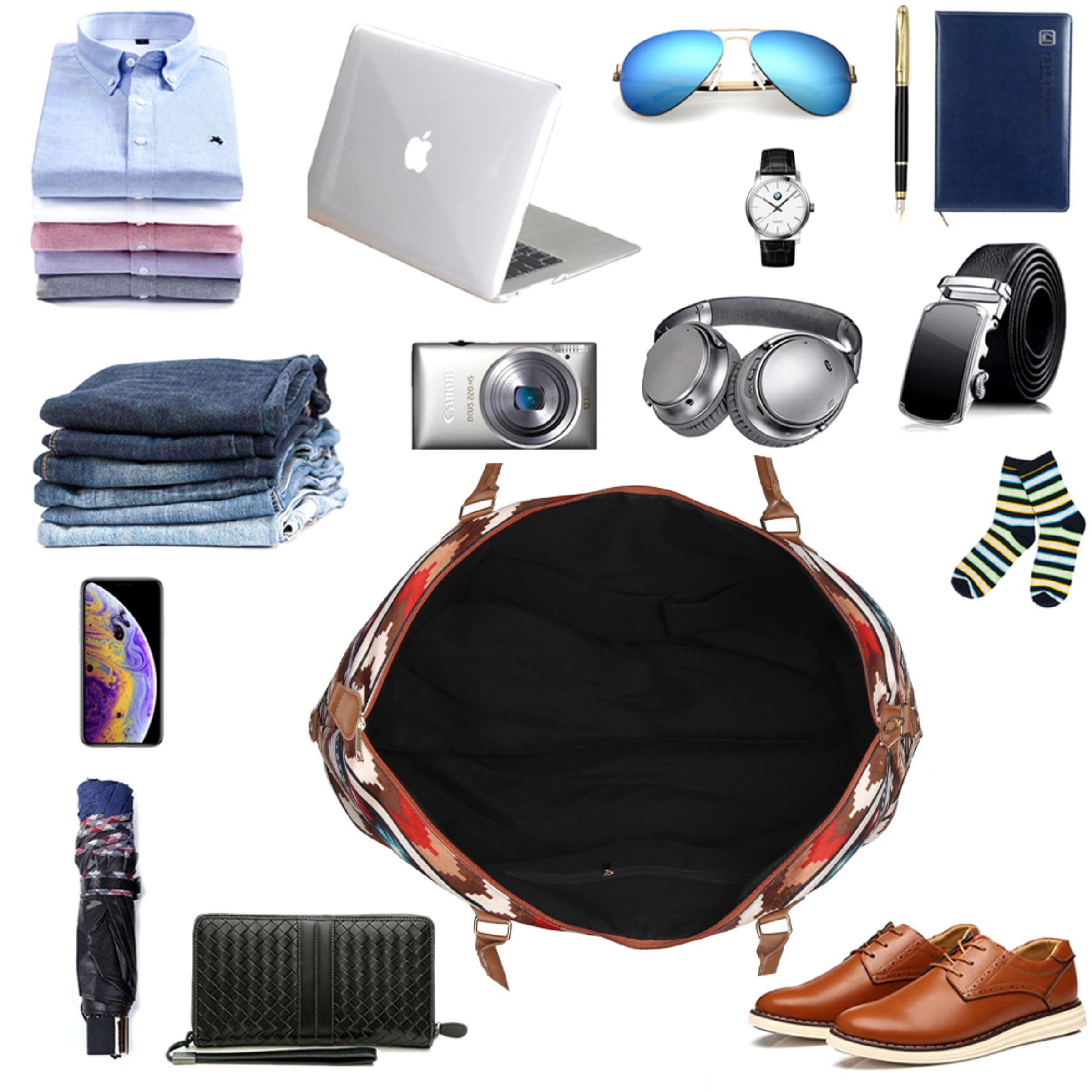 Women's Weekender Duffle Bag - Large Travel Tote with Shoulder Strap for Overnight Trips & Weekend Getaways