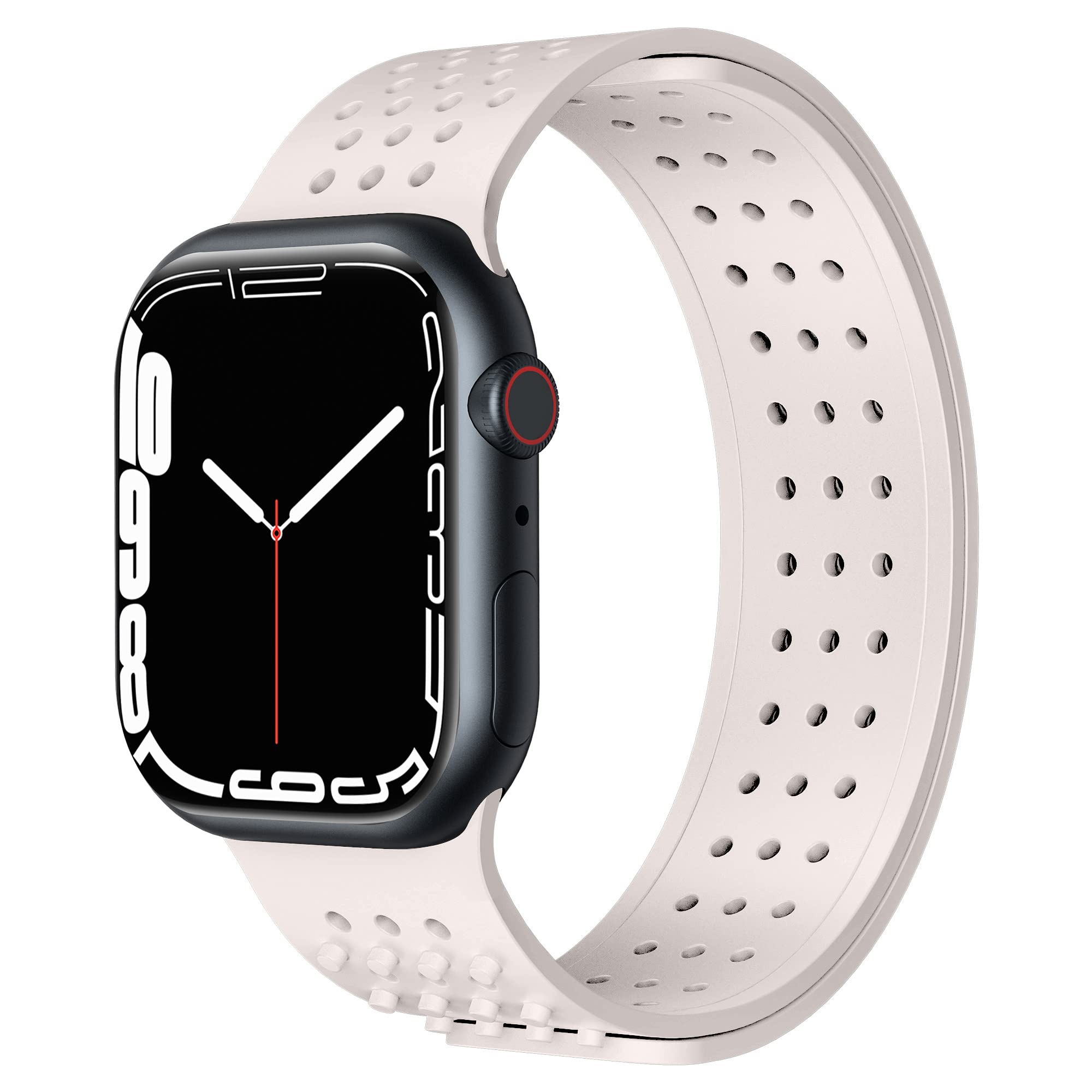 ALMNVO Soft Silicone Band for Apple Watch 38mm 40mm 41mm 42mm 44mm 45mm 49mm - Sport Replacement Strap Compatible with iWatch Series 8/7/6/5/4/SE/3/2 & Ultra - Waterproof Watch Band for Women & Men - Perfect for Workouts, Swimming & Everyday Wear