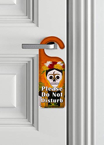 Frida Kahlo Inspired 'Do Not Disturb' Door Hanger Sign - Handmade Ceramic Art Plate for Bedroom, Hotel & Office Decor - Perfect Gift for Art Lovers