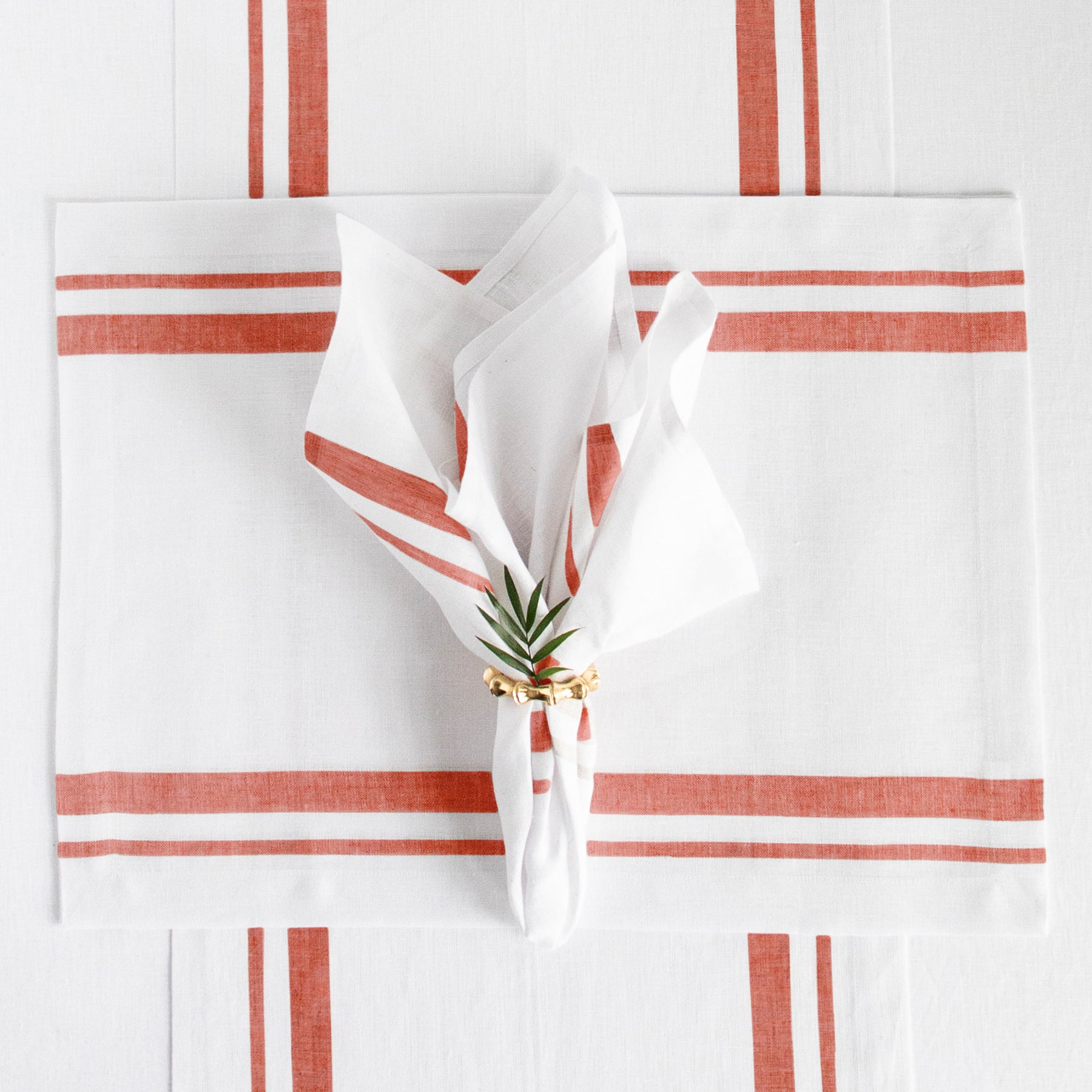 French Striped Placemats Set of 6 - Waterproof Woven Table Mats for Dining & Kitchen Decor - Perfect for Dinner Parties, Holiday Tablescapes & Home Styling