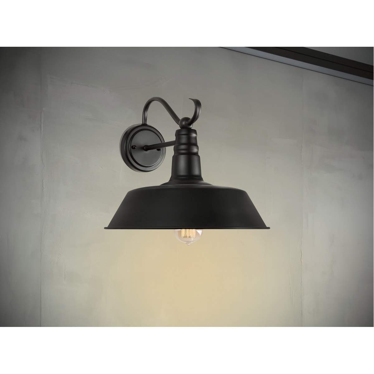 Forte 1692-01-04 Black Outdoor Wall Light - Weatherproof Exterior Sconce for Porch, Patio, Garden & Entryway Lighting