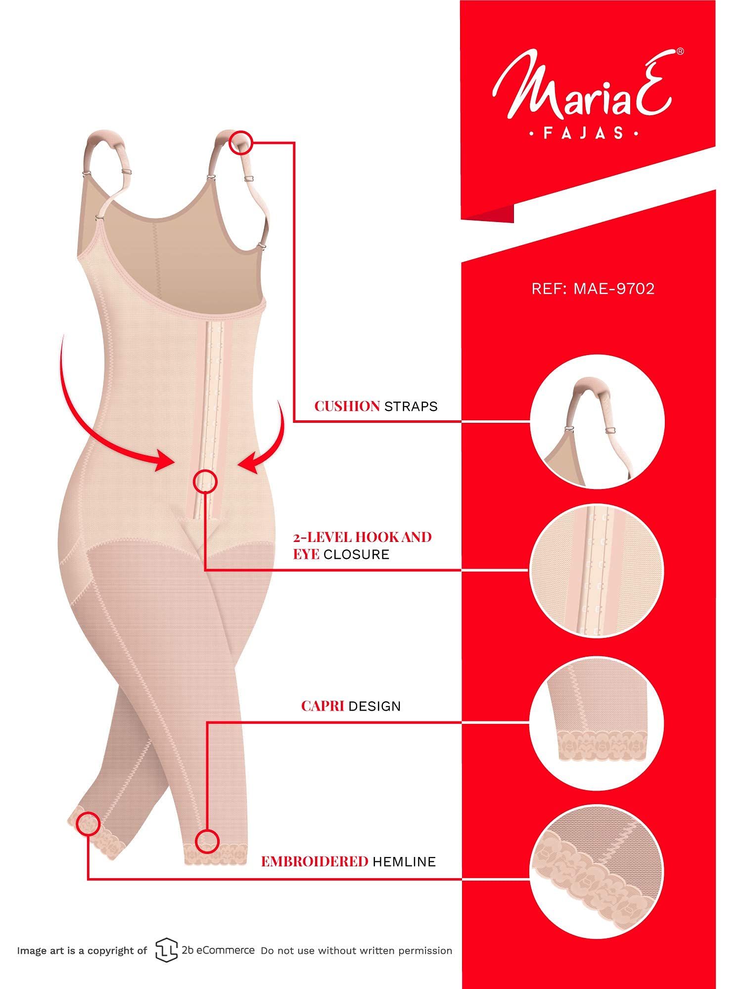 MARIAE FAJAS 9702 Slimming Firm Body Shaper for Women | Colombian Waist Trainer Girdle | Tummy Control Shapewear for Postpartum, Workout & Everyday Wear