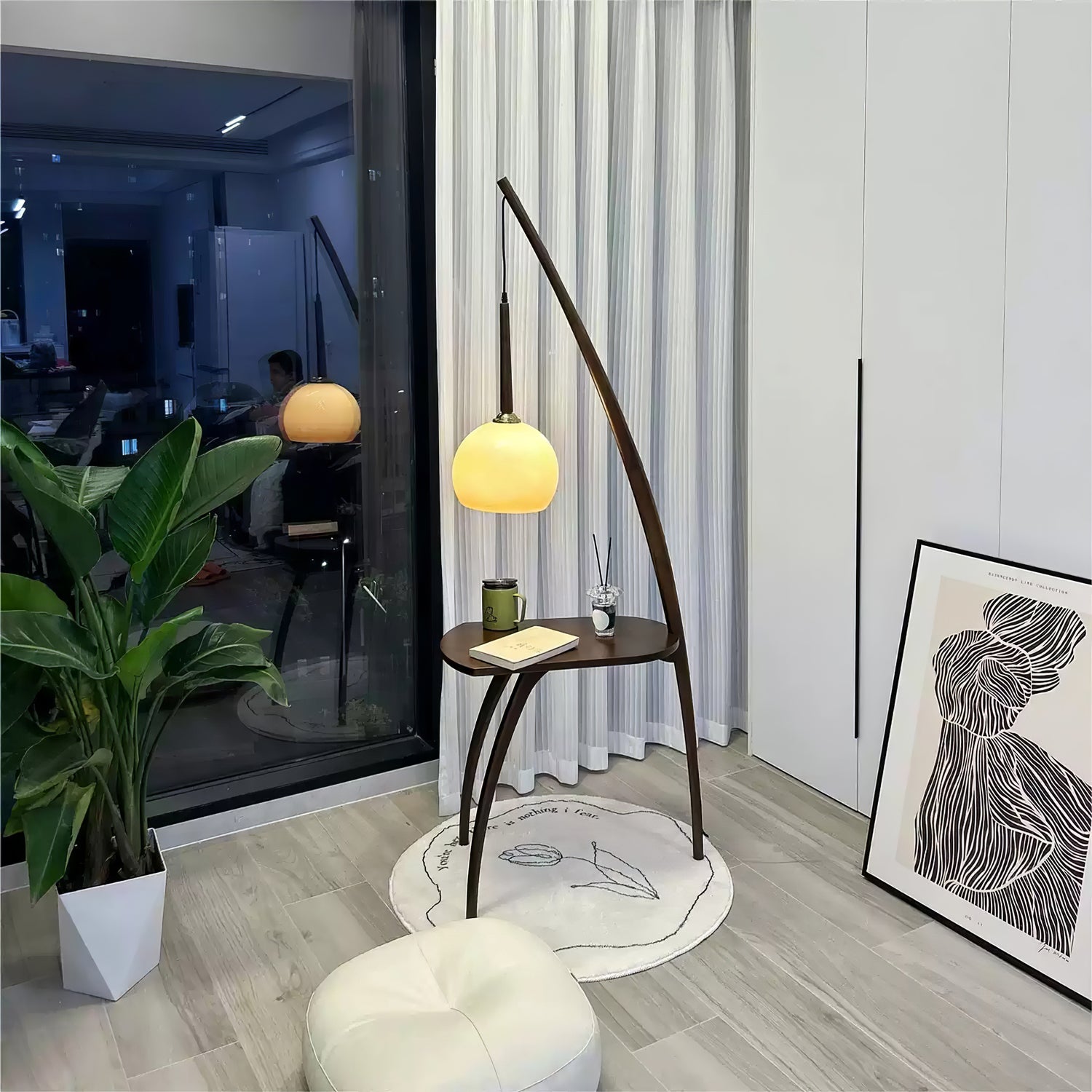 Modern Arc Sphere Floor Lamp - Adjustable LED Standing Light for Living Room, Bedroom & Office - Stylish Ambient Lighting for Home Decor