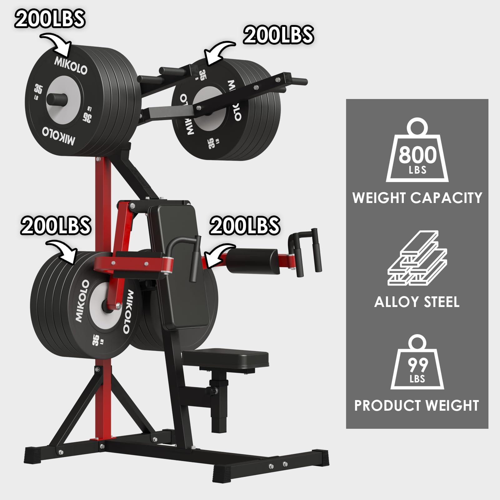 Mikolo Deltoid & Shoulder Press Machine - Adjustable Lateral Raise Strength Trainer w/800lb Capacity, Ergonomic Seat & Backrest for Home Gym Workouts (Ideal for Shoulder Toning & Upper Body Strength Training)