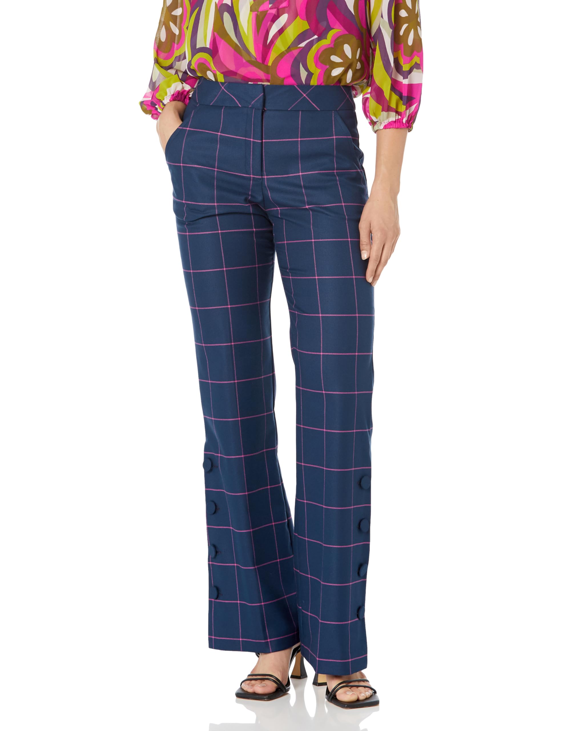Trina Turk Women's Plaid Suiting Pants - High Waist Slim Fit Office Trousers for Business Casual & Professional Workwear | Perfect for Office, Meetings & Formal Events