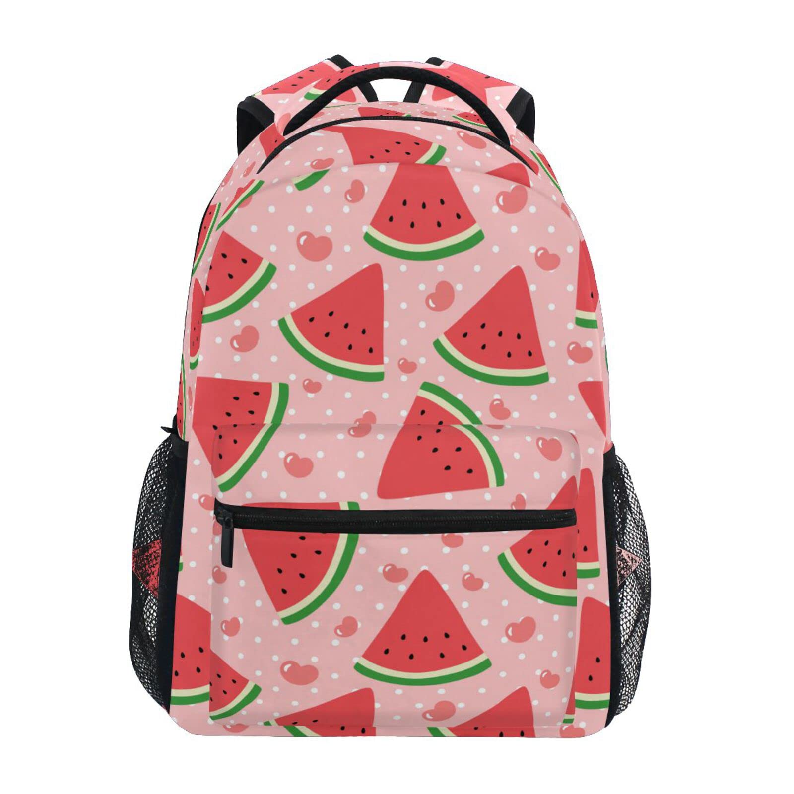 JIPONI Cute Watermelon Heart Backpack for Women & Men - Lightweight School Bag, Laptop Backpack for College Students, Travel Daypack - Perfect for School, Work, Gym & Weekend Getaways