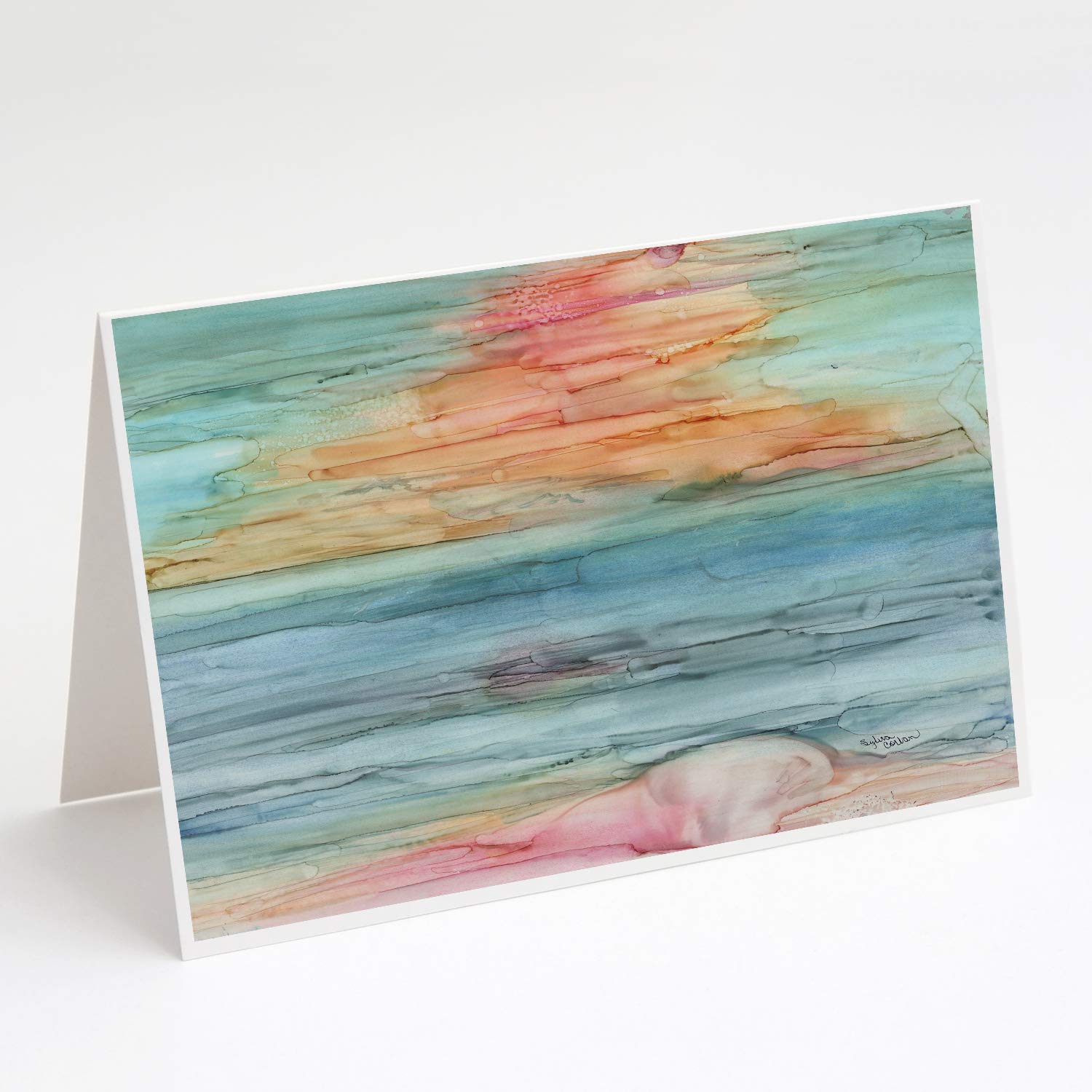 Abstract Rainbow Greeting Cards and Envelopes Set - Pack of 8 Blank A7 Note Cards (5x7 Inches) for Birthday, Thank You & Special Occasions | Whimsical Design by Caroline's Treasures