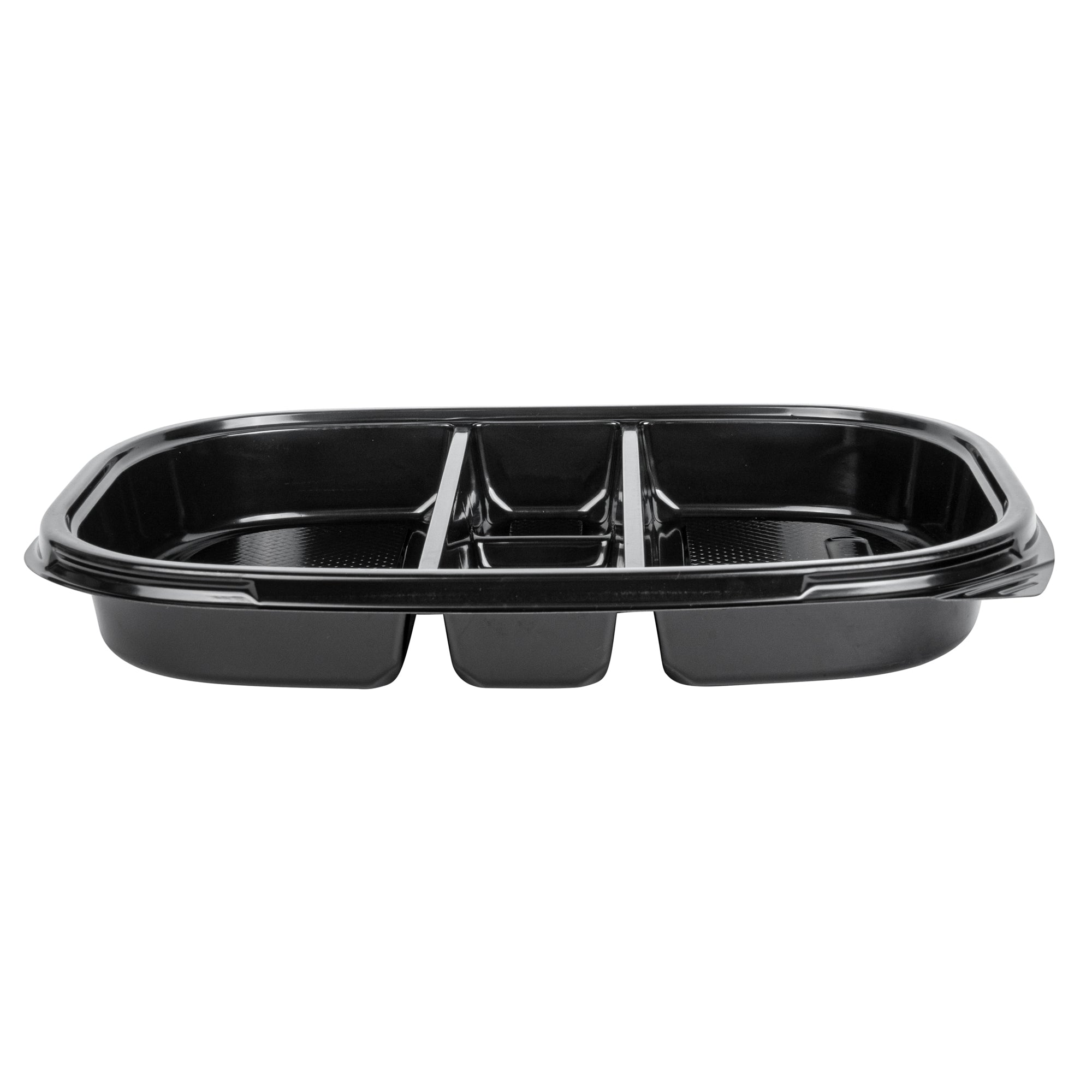Bento Tek 51 oz Black Plastic Bento Box with 5 Compartments | 12.25