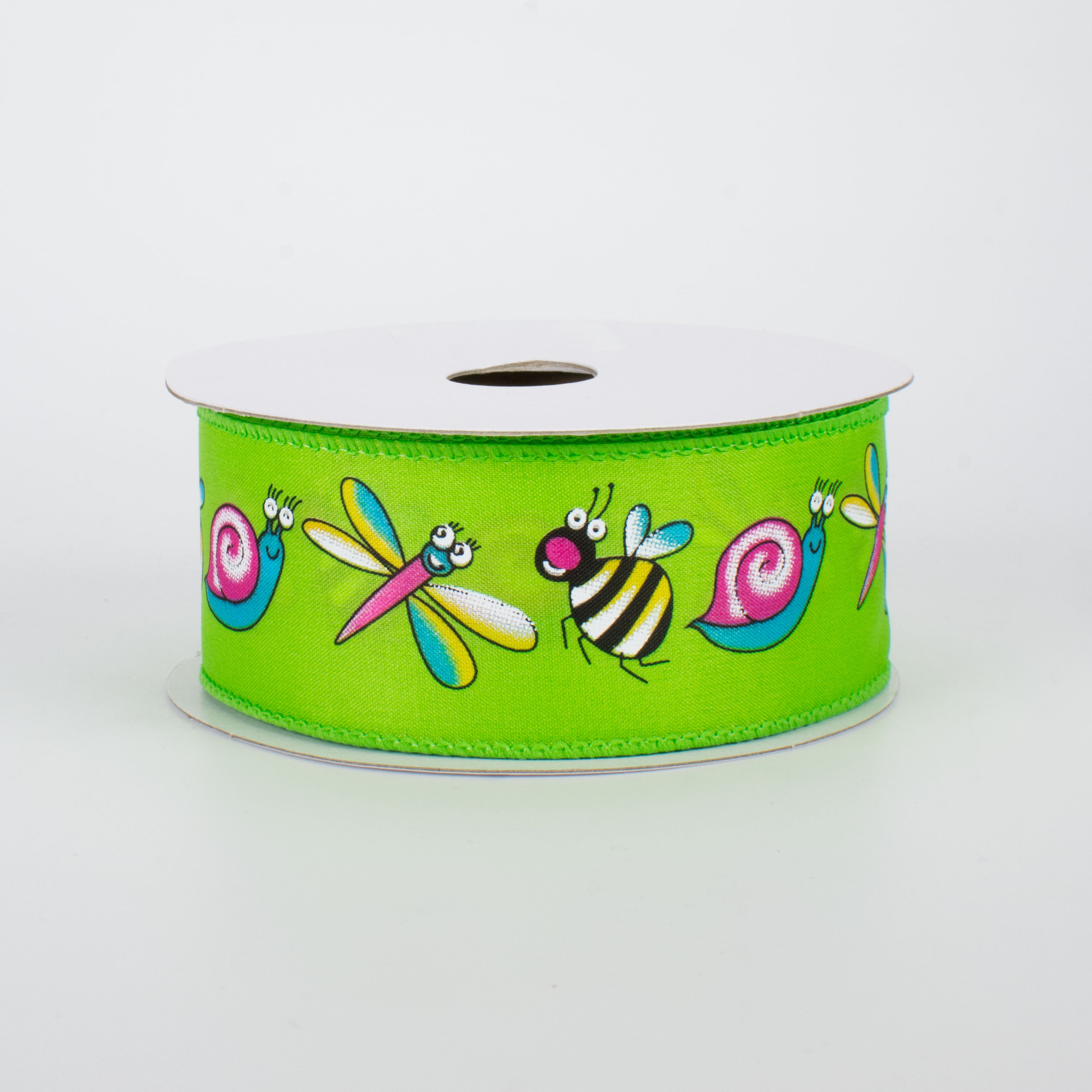 1.5 Inch Lime Green Bug Ribbon - 10 Yards Bulk Roll for Gift Wrapping, Crafts, and DIY Decorations
