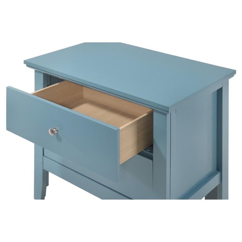Glory Furniture Primo 2-Drawer Nightstand - Teal Blue Bedside Table for Bedroom, Living Room & Guest Room | Modern Storage Cabinet with Smooth Gliding Drawers