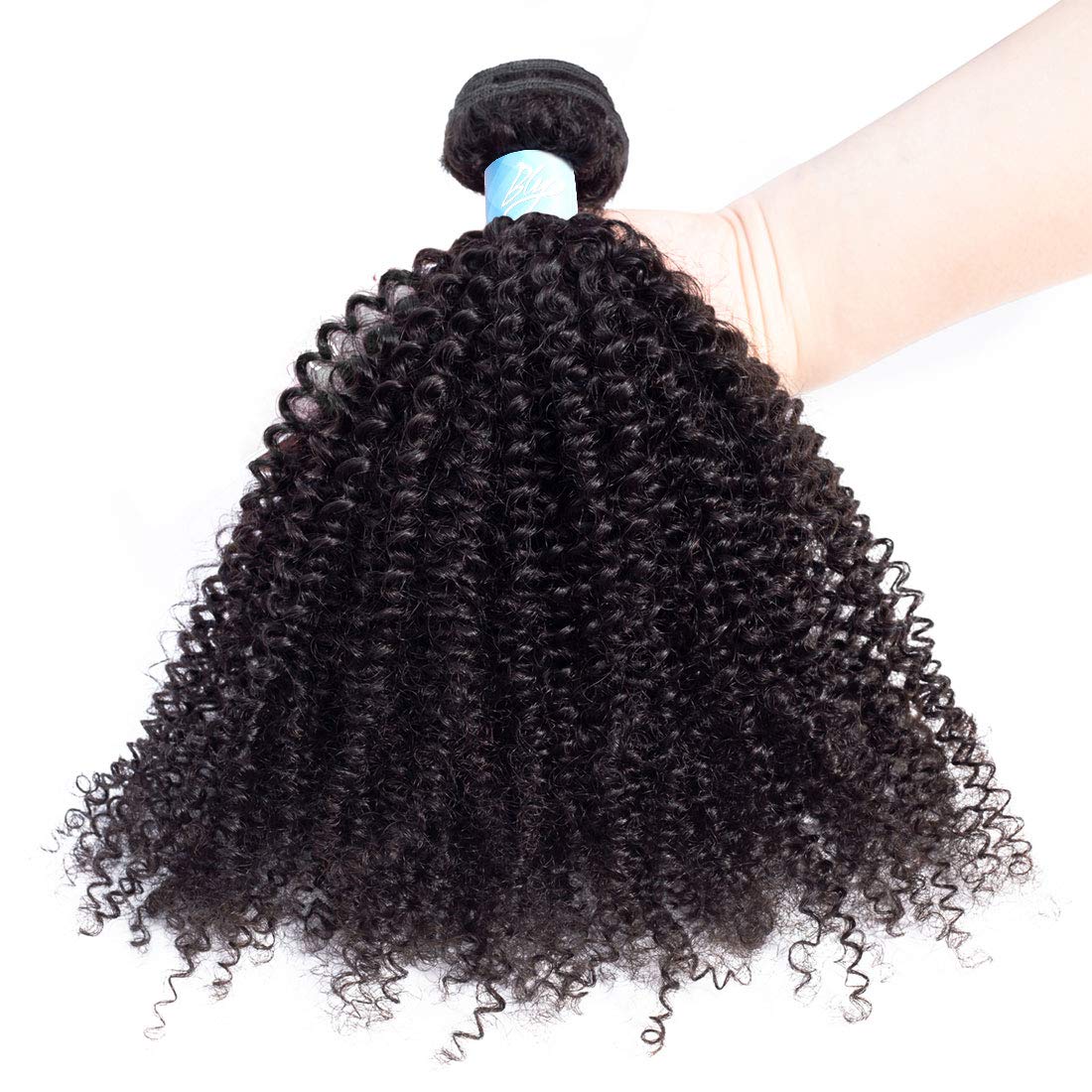 BLY 7A Mongolian Afro Kinky Curly Boho Human Hair Extensions - 3 Bundles Unprocessed Weft for African American Women (20/22/24 Inch) | Natural Black Color | Perfect for Protective Styles, Box Braids & Boho Chic Looks