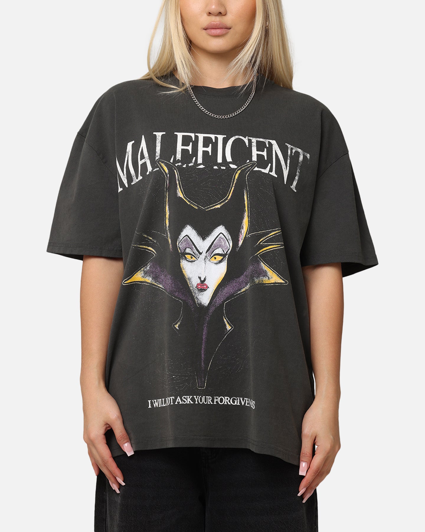Vintage Disney Maleficent Heavyweight T-Shirt - Black Wash | Soft Cotton Tee for Cosplay, Halloween & Casual Wear