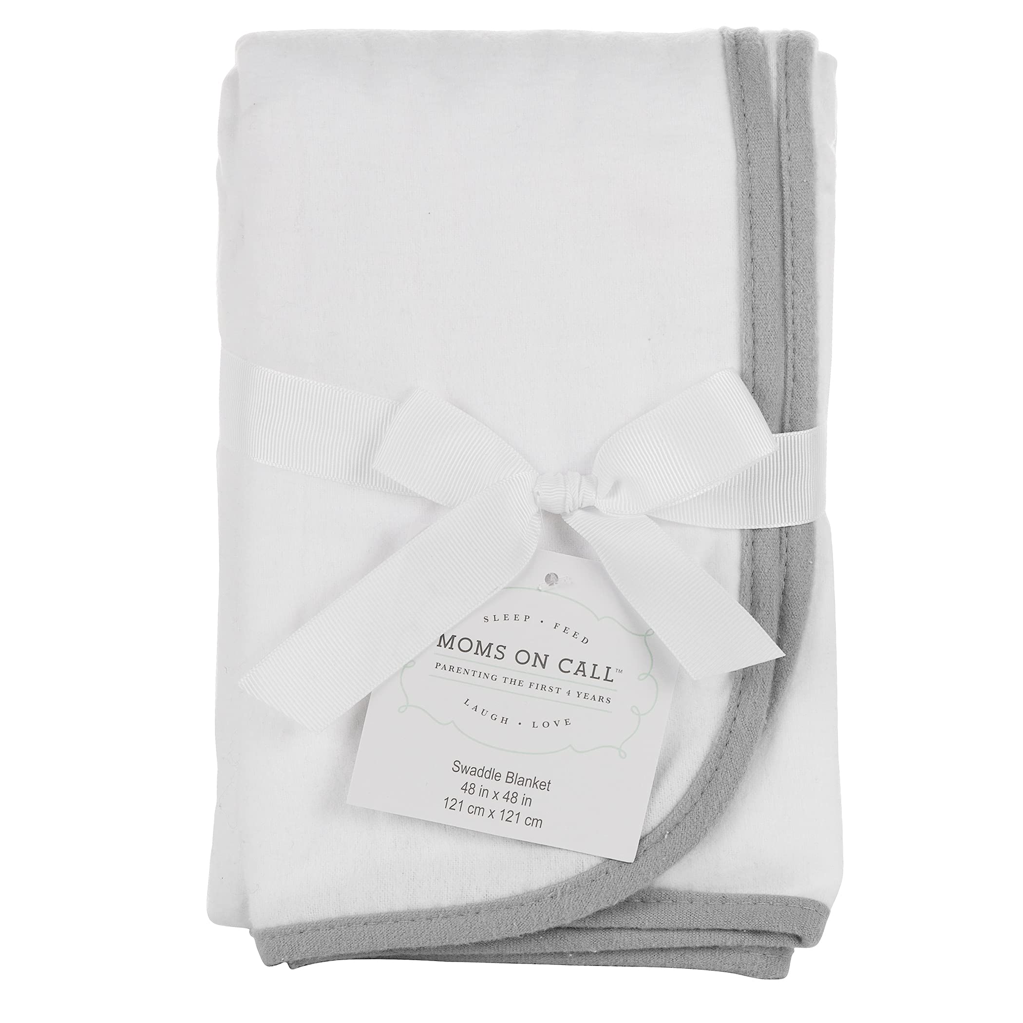 Moms on Call Swaddle Blanket - Soft French Grey Baby Wrap with Coverstitch Design | Perfect for Newborn Sleep, Swaddling & Comfort