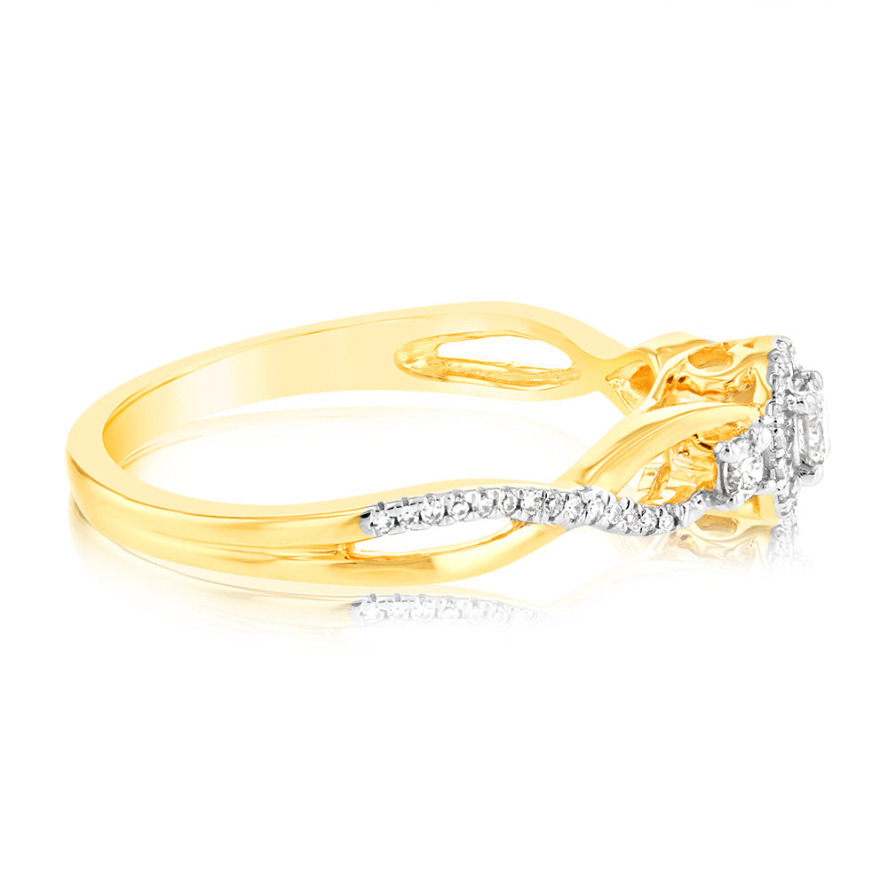 1/6 Carat Diamond Ring in 10K Yellow Gold - Elegant Solitaire Engagement Ring for Women, Perfect for Proposals, Anniversaries & Special Occasions