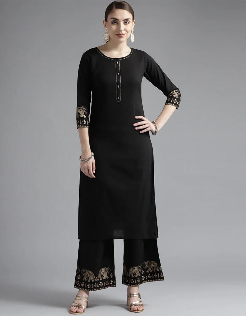 Black Pure Cotton Palazzo Pants for Women - Comfortable Wide Leg Trousers for Office, Casual & Formal Wear