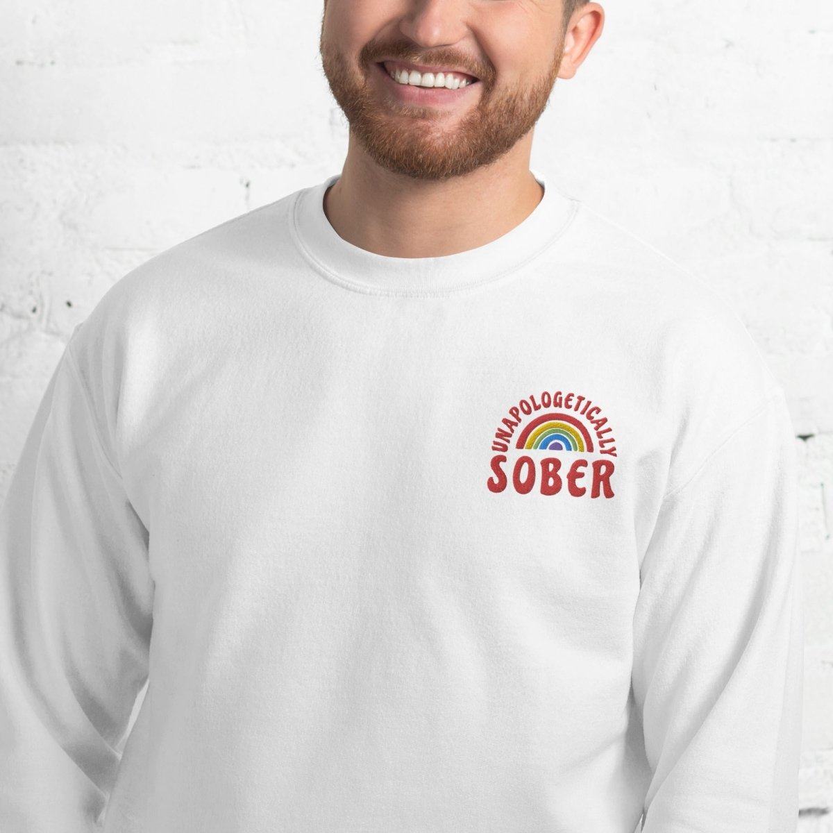 Unapologetically Sober Embroidered Unisex Sweatshirt - Comfortable & Stylish Sober Living Apparel for Men & Women - Perfect for Recovery Meetings, Sober Events & Everyday Wear