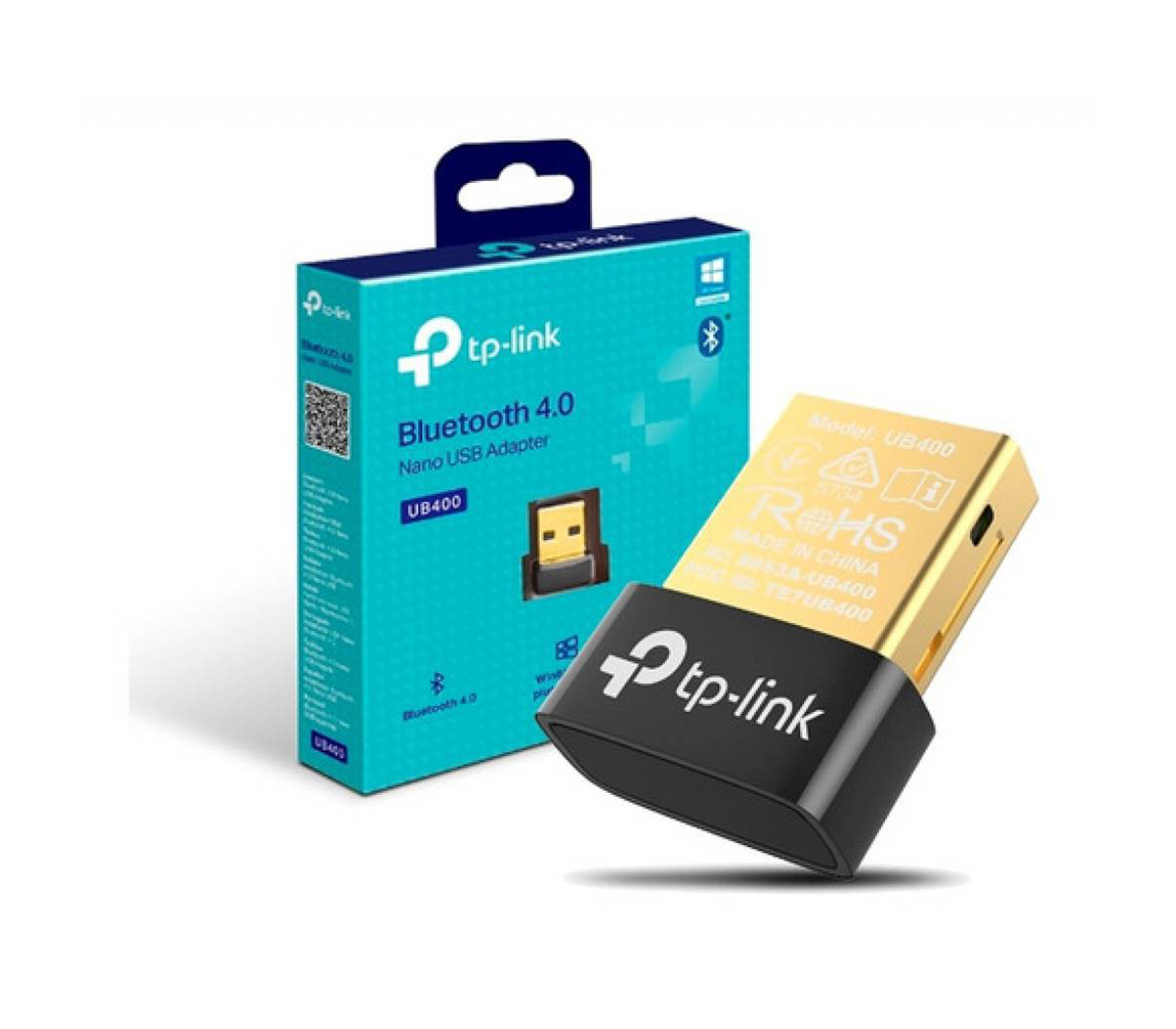 TP-Link UB400 USB Bluetooth Adapter - Wireless Bluetooth 4.0 Dongle for PC/Laptop - Plug & Play for Headphones, Speakers, Keyboards & More - Home Office & Gaming Setup Accessory