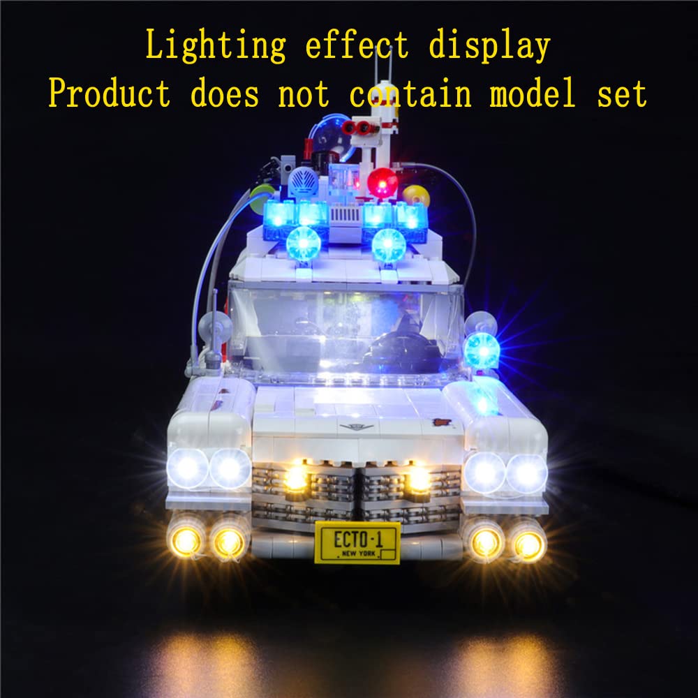 GEAMENT LED Light Kit for Lego Ghostbusters ECTO-1 10274 Creator Set - Compatible with ECTO-1 Model (Building Blocks Not Included) - Perfect for Display, Collectors and DIY Lighting Projects
