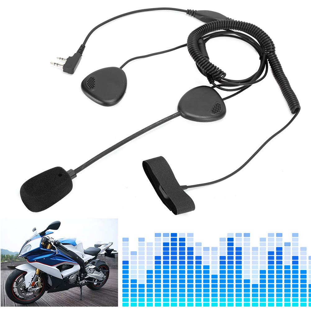 Motorcycle Helmet Headset - K Head Motorbike Bluetooth Intercom System with PTT Button & Noise-Canceling Mic for Two-Way Radio/Walkie Talkie Communication - Perfect for Group Riding, Road Trips & Adventure Tours