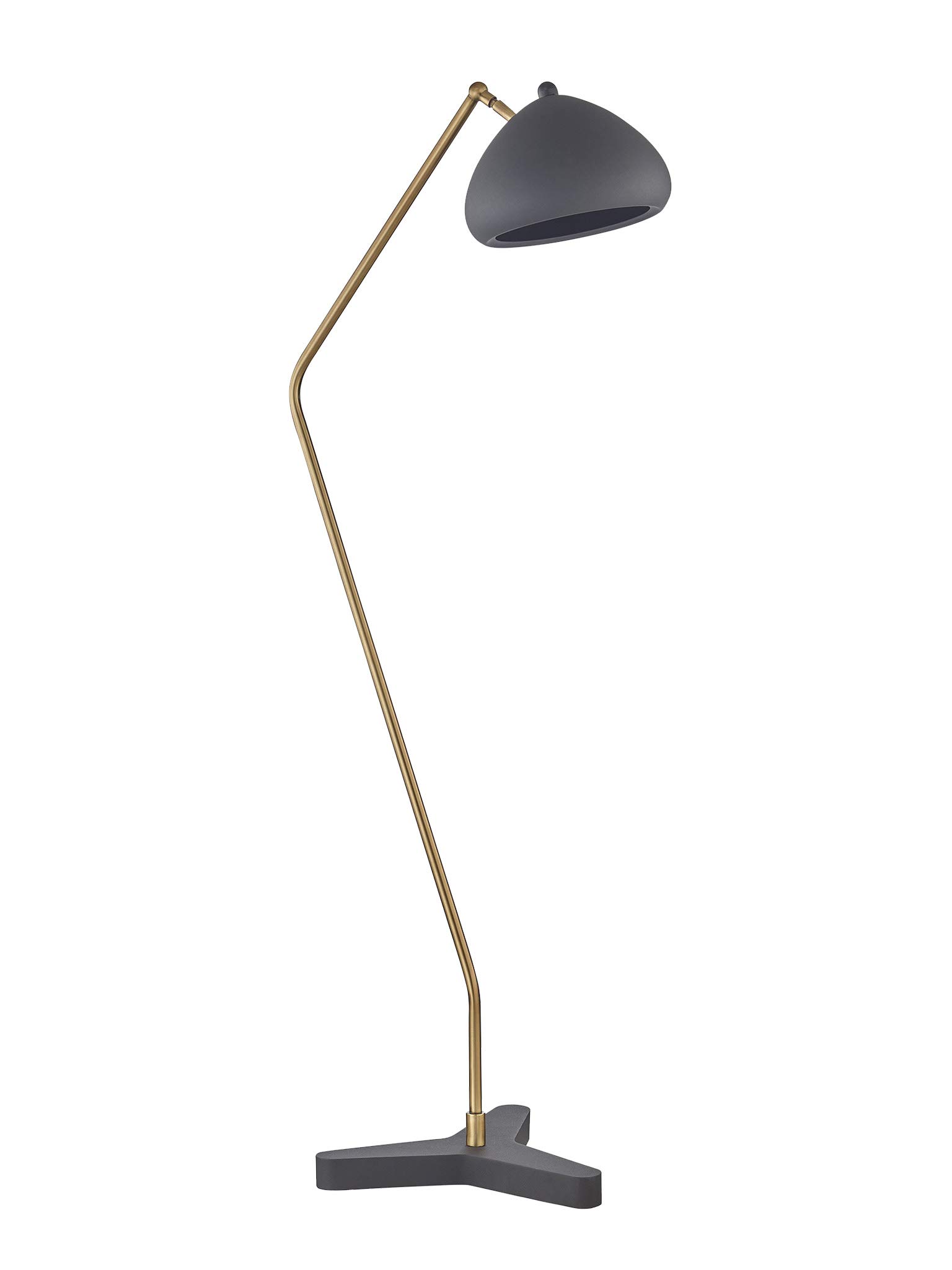 Halvard Modern Gray Metal Floor Lamp - Adjustable Reading Light for Living Room & Bedroom - Durable Commercial Grade Lighting - Perfect for Cozy Reading Nooks & Home Office Spaces