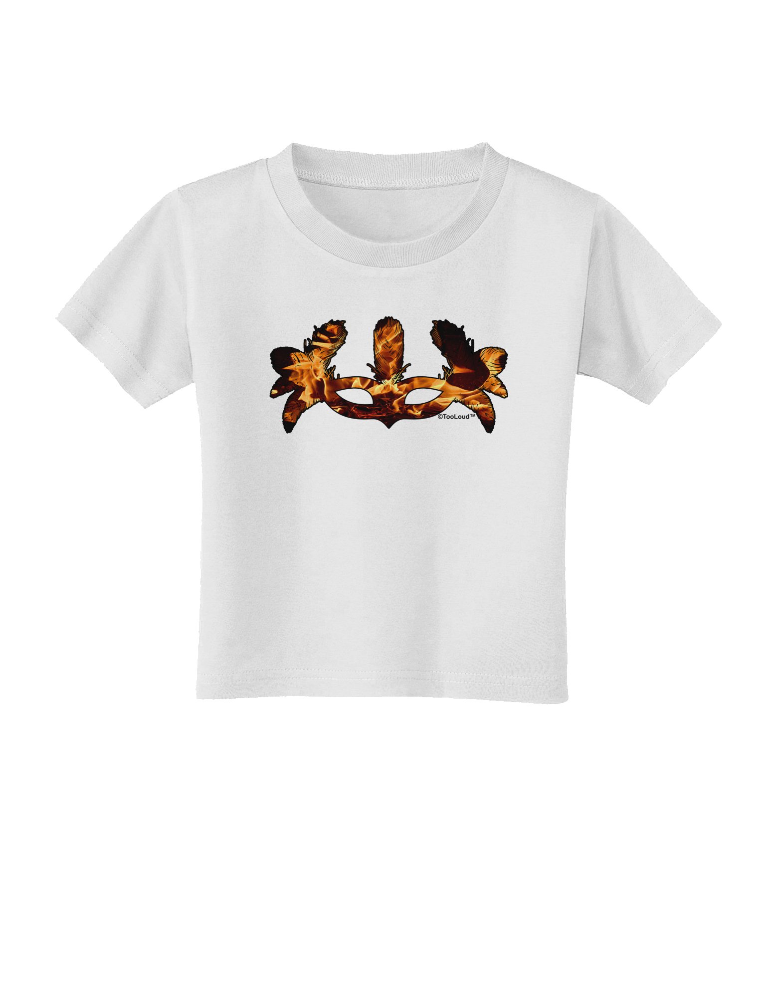 TOOLOUD Fire Masquerade Mask Toddler T-Shirt - Kids Costume Party Outfit for Halloween, Cosplay & Dress-Up Fun