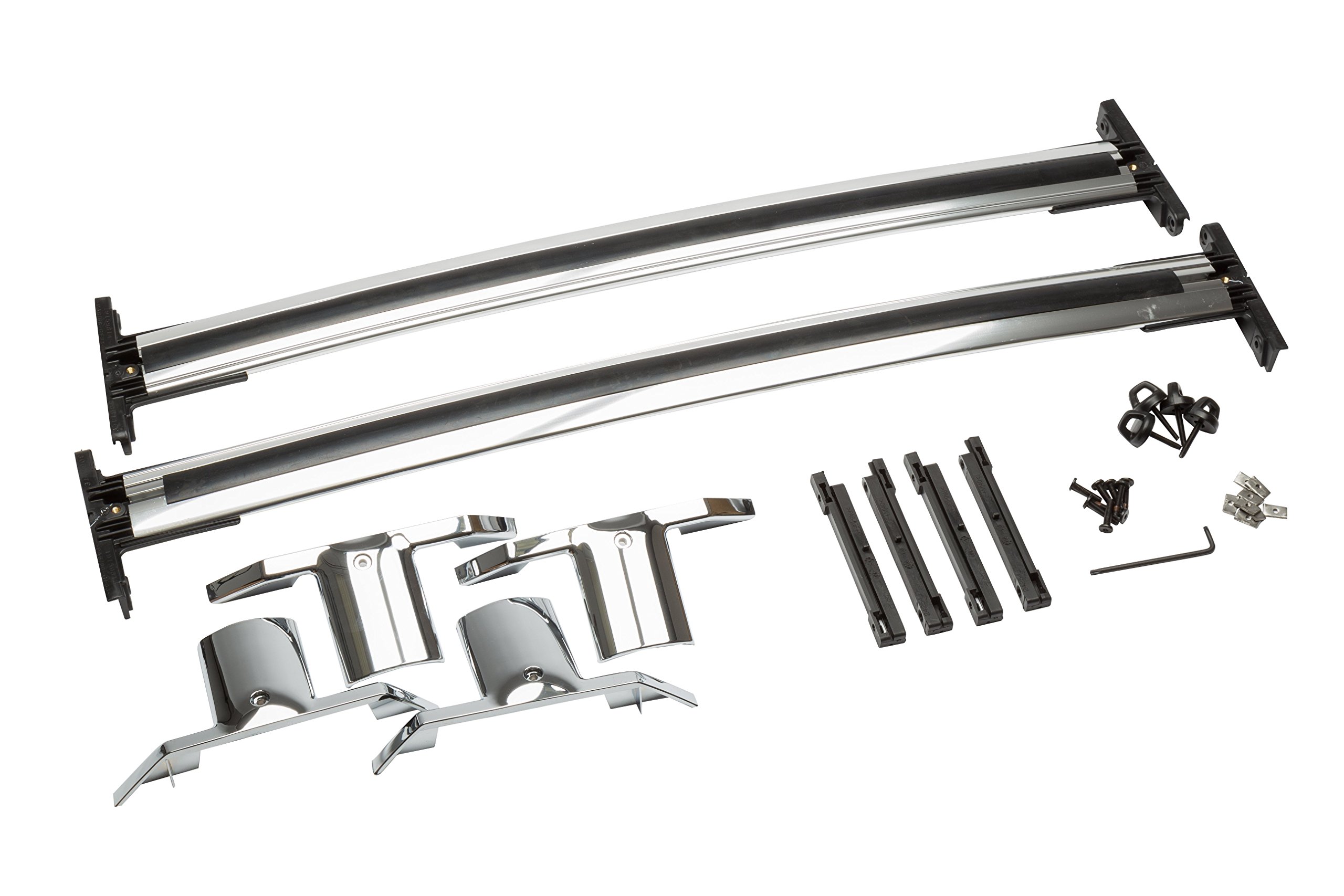 GM Accessories 19170765 Black Bright Anodized Aluminum Roof Rack Cross Rails - Universal Fit for SUVs, Trucks & Vans - Perfect for Road Trips, Camping & Outdoor Adventures
